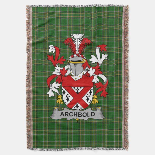Iers Archbold Wapen Familie Crest Ierland Deken (Voorkant Verticaal)