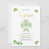 Iers Baby Doop Keltische knoop & Gouden Script Kaart (Voorkant)