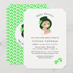 Iers Baby Leprechaun Lucky Shamrock Baby shower Kaart