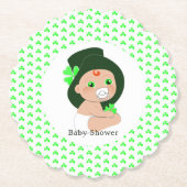 Iers Baby Leprechaun Lucky Shamrock Baby shower Kartonnen Onderzetters (Voorkant)