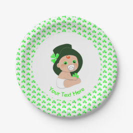 Iers Baby Leprechaun Lucky Shamrock Baby shower Papieren Bordje