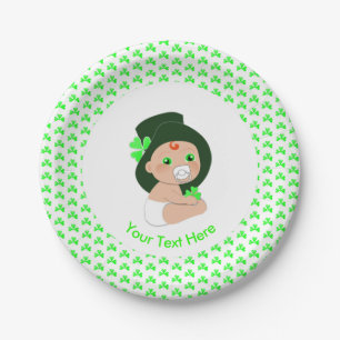 Iers Baby Leprechaun Lucky Shamrock Baby shower Papieren Bordje