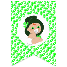 Iers Baby Leprechaun Lucky Shamrock Baby shower Vlaggetjes