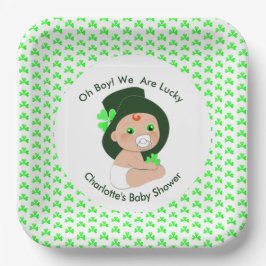 Iers Baby shower Leprechaun Lucky Shamrock Papieren Bordje