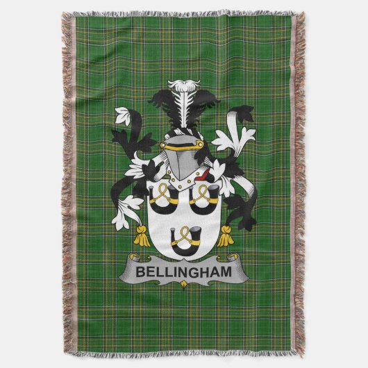 Iers Bellingham Wapen Familie Crest Irelan Deken (Voorkant Verticaal)
