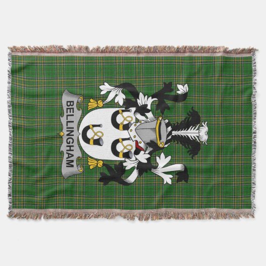 Iers Bellingham Wapen Familie Crest Irelan Deken (Voorkant)