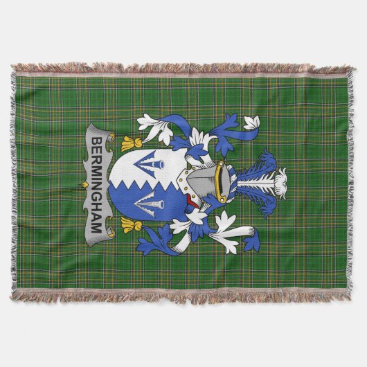 Iers Bermingham Wapen Familie Crest Irelan Deken (Voorkant)