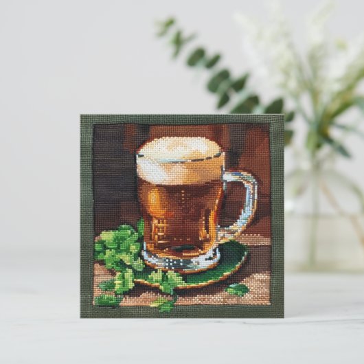 Iers bier borduurwerk kaart (Staand voorkant)