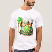 Iers bier gelukkig shamrock klaver 3D Sláinte T-shirt (Voorkant)