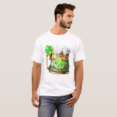 Iers bier gelukkig shamrock klaver 3D Sláinte T-shirt (Voorkant volledig)