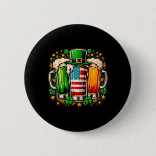 Iers Bier Ierland Amerikaanse Vlag St. Patrick's D Ronde Button 5,7 Cm