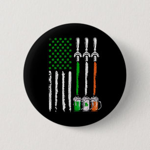 Iers Bier Ierland Amerikaanse Vlag St Patricks Dag Ronde Button 5,7 Cm