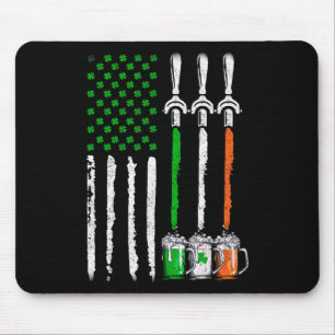 Iers bier Ierland Amerikaanse vlag St Patricks Day Muismat