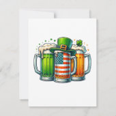Iers Bier Ierland St. Patrick's Dag Drankfeest Kaart (Achterkant)