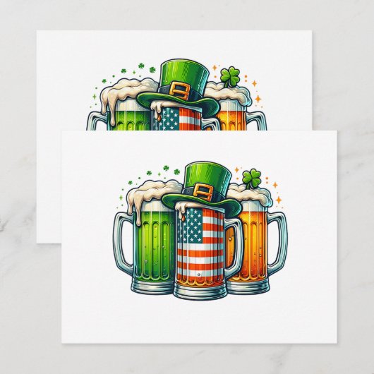 Iers Bier Ierland St. Patrick's Dag Drankfeest Kaart (Voorkant / Achterkant)