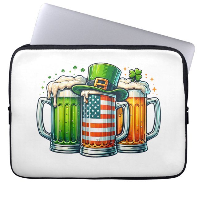 Iers Bier Ierland St. Patrick's Dag Drankfeest Laptop Sleeve (Voorkant)