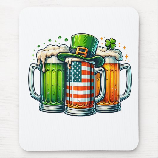 Iers bier Ierland St. Patrick's Dag Drankfeest Muismat (Voorkant)