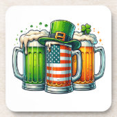 Iers bier Ierland St. Patrick's Dag Drankfeest Onderzetter (Voorkant)