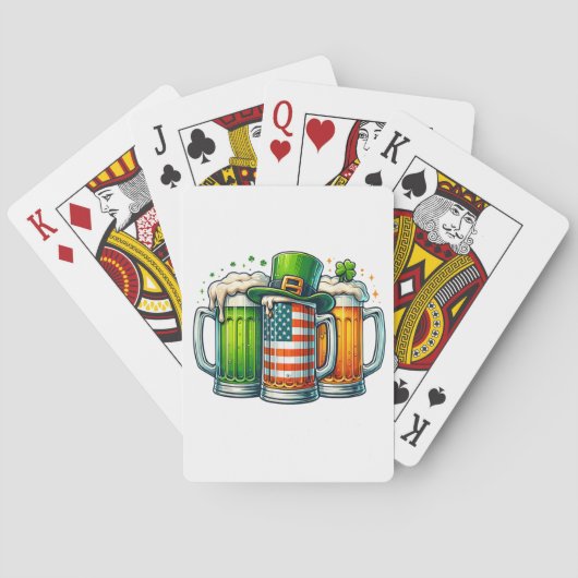 Iers Bier Ierland St. Patrick's Dag Drankfeest Pokerkaarten (Achterkant)