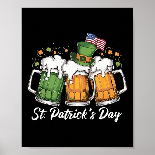 Iers Bier Ierland St Patricks Dag Drankfeest Poster (Voorkant)