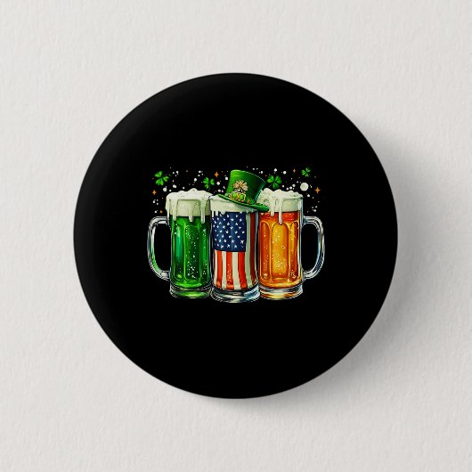 Iers Bier Ierland St. Patrick's Dag Drankfeest Ronde Button 5,7 Cm (Voorkant)