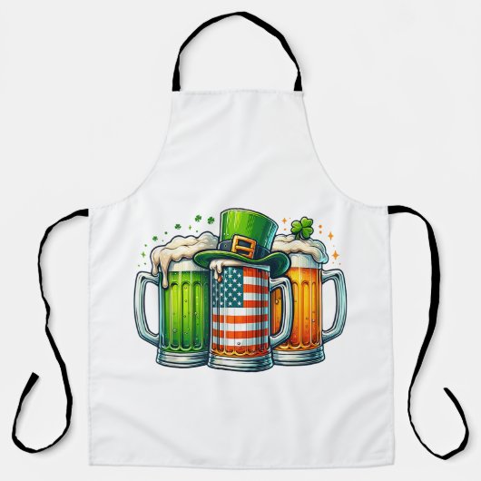 Iers Bier Ierland St. Patrick's Dag Drankfeest Schort (Voorkant)