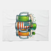Iers Bier Ierland St. Patrick's Dag Drankfeest Theedoek (Horizontaal)