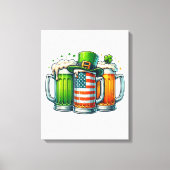 Iers Bier Ierland St Patricks Dag Drankfeestje Canvas Afdruk (Voorkant)