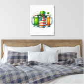 Iers Bier Ierland St Patricks Dag Drankfeestje Canvas Afdruk (Insitu (Slaapkamer))