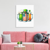 Iers Bier Ierland St Patricks Dag Drankfeestje Canvas Afdruk (Insitu (Woonkamer))