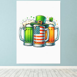 Iers Bier Ierland St Patricks Dag Drankfeestje Canvas Afdruk