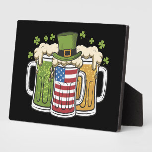 Iers Bier Ierland USA Amerikaanse Vlag St. Patrick Fotoplaat