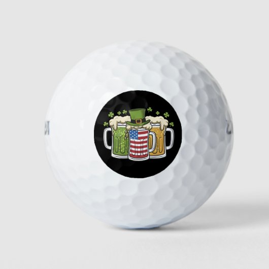 Iers Bier Ierland USA Amerikaanse Vlag St Patrick' Golfballen (Voorkant)