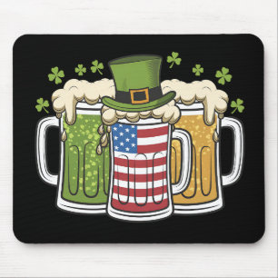 Iers Bier Ierland USA Amerikaanse Vlag St. Patrick Muismat
