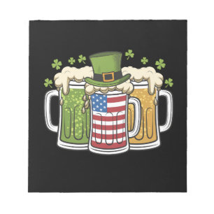 Iers Bier Ierland USA Amerikaanse Vlag St. Patrick Notitieblok