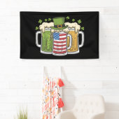 Iers Bier Ierland USA Amerikaanse Vlag St. Patrick Spandoek (Insitu)