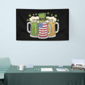 Iers Bier Ierland USA Amerikaanse Vlag St. Patrick Spandoek (Beurs)