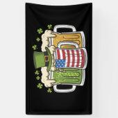 Iers Bier Ierland USA Amerikaanse Vlag St. Patrick Spandoek (Verticaal)