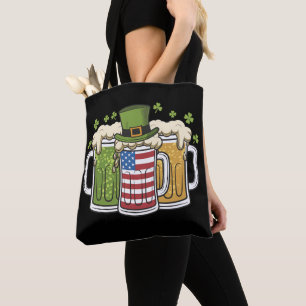 Iers Bier Ierland USA Amerikaanse Vlag St. Patrick Tote Bag