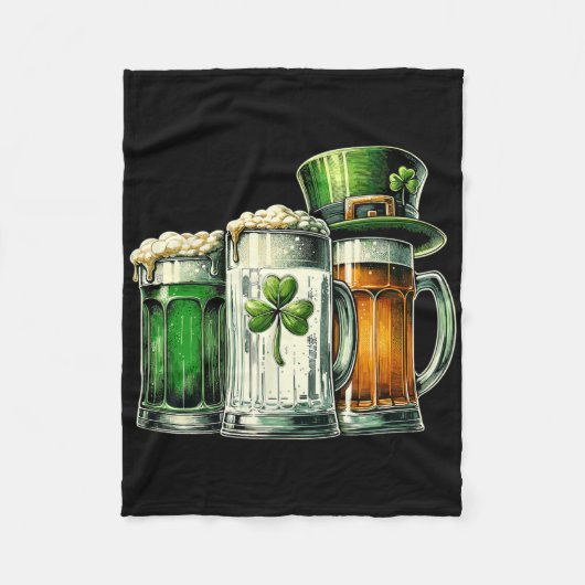 Iers Bier Ierland Vlag St. Patrick's Dag Fleece Deken (Voorkant)
