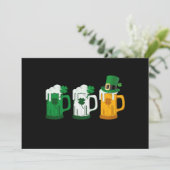 Iers Bier Ierland Vlag St. Patrick's Dag Leprechau Feestdagenkaart (Staand voorkant)