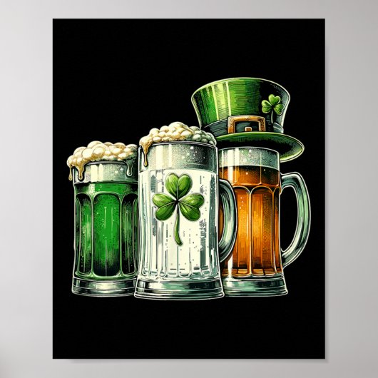 Iers Bier Ierland Vlag St. Patrick's Dag Poster (Voorkant)