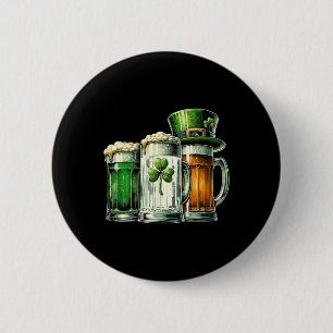 Iers Bier Ierland Vlag St. Patrick's Dag  Ronde Button 5,7 Cm