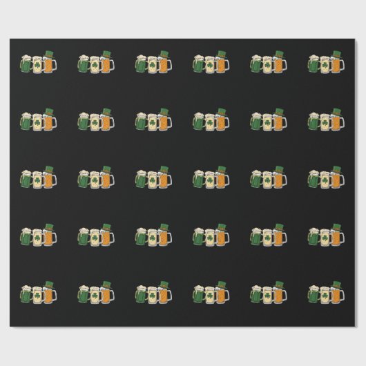 Iers Bier Ierland Vlag St. Patrick's Dag Shamrock Cadeaupapier (Vlak)