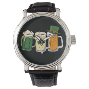 Iers Bier Ierland Vlag St. Patrick's Dag Shamrock Horloge