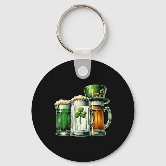 Iers Bier Ierland Vlag St. Patrick's Dag  Sleutelhanger (Voorkant)