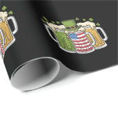 Iers Bier Ierland VS Amerikaanse Vlag St. Patrick' Cadeaupapier (Rol Hoek)