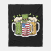Iers Bier Ierland VS Amerikaanse Vlag St. Patrick' Fleece Deken (Voorkant)
