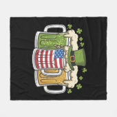 Iers Bier Ierland VS Amerikaanse Vlag St. Patrick' Fleece Deken (Voorkant (Horizontaal))