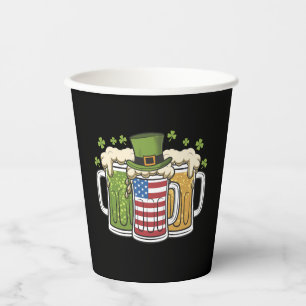 Iers Bier Ierland VS Amerikaanse Vlag St. Patrick' Papieren Bekers